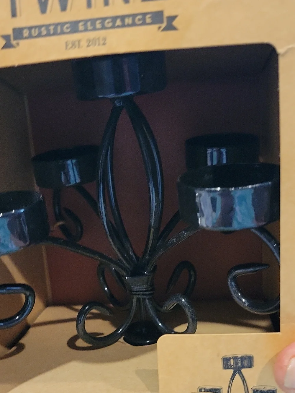 Boulevard Wine Bottle Candelabra,New W/ Tags,Black Matte Fin.,5 Tier